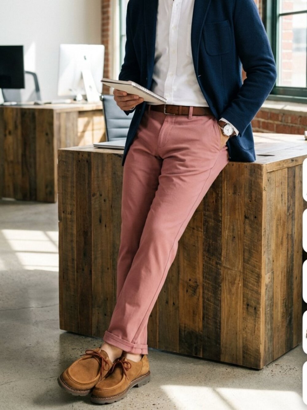 Bonobos Men's Size 34X32 Cotton Slim Fit Chino Pants Weathered Red 100% Cotton